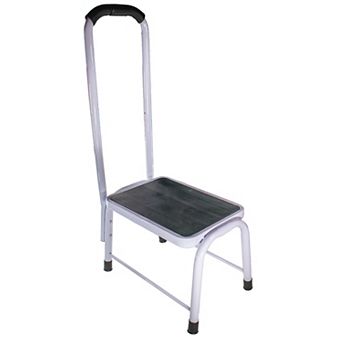 Non-Slip Bathroom Step Stool with Padded Handle - 450lbs Capacity for Elderly Use