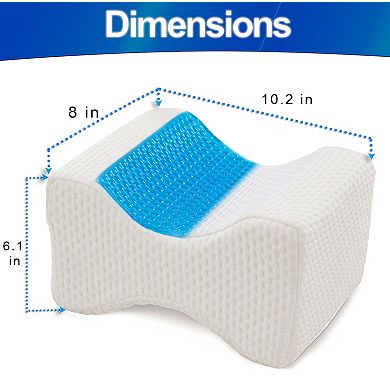 Cooling Knee Pillow for Side Sleepers Memory Foam with Cooling Gel, Back Pain Relief