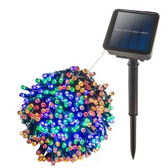Solar RGB Christmas String Lights 200 LEDs 8 Modes Weatherproof 64ft Outdoor