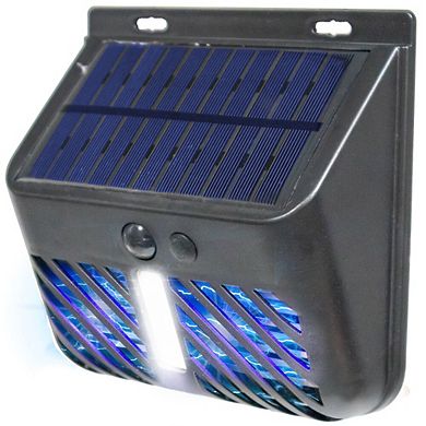 Solar UV Bug Zapper with Motion LED Light - IP65 Waterproof 25ft Detection for Patio