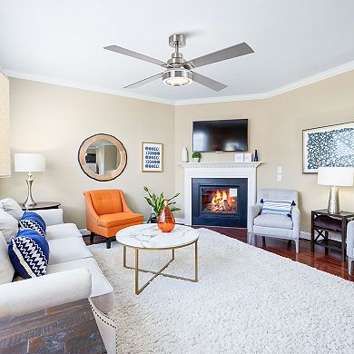 52" Modern 3CCT LED Indoor Smart Ceiling Fan with Light and Remote, APP Control