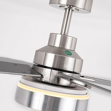 52" Modern 3CCT LED Indoor Smart Ceiling Fan with Light and Remote, APP Control