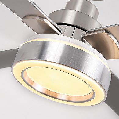 52" Modern 3CCT LED Indoor Smart Ceiling Fan with Light and Remote, APP Control