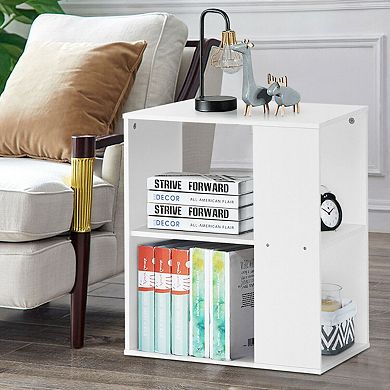 Gymax 2-Tier Side Sofa End Table Bedside Nightstand Table Home