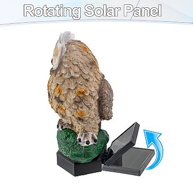 Solar Light Up Owl Garden Stake Up to 8 Hours Glow with Rotating Solar Panel