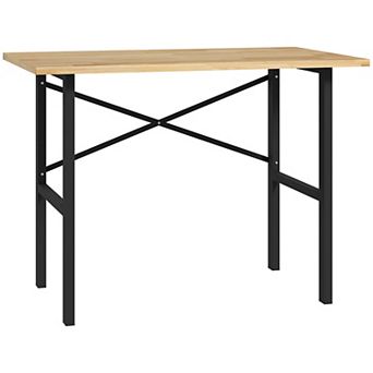 HOMCOM 46inchL x 28"W Wooden Work Table with X-Shape Bracket for Stability