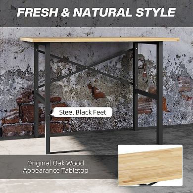 HOMCOM 46inchL x 28"W Wooden Work Table with X-Shape Bracket for Stability