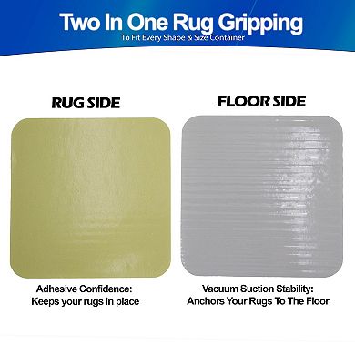 Non-Slip Rug Grippers 8-Piece Set with Vacuum Suction & Adhesive Prevents Slips on Hard Floors