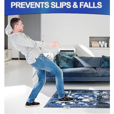 Non-Slip Rug Grippers 8-Piece Set with Vacuum Suction & Adhesive Prevents Slips on Hard Floors