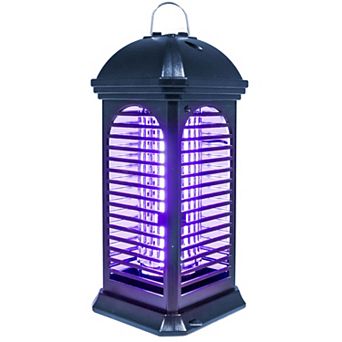 Hanging UV Bug Zapper Lantern Dusk-to-Dawn Sensor, Removable Tray for Easy Clean