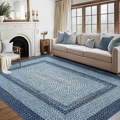 Contemporary Machine Washable Rug for Living Room Modern Non Slip Soft Stain Resistant Carpet