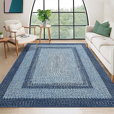 Contemporary Machine Washable Rug for Living Room Modern Non Slip Soft Stain Resistant Carpet