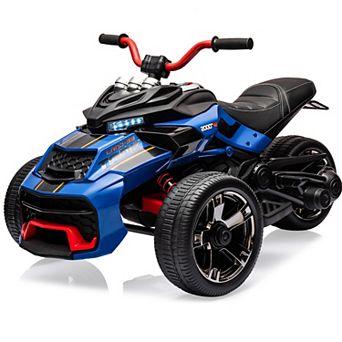 12V 3 Wheeler Kids Electric Ride on Truck & ATV Motorcycle, 2x55W Motor, 7MPH, 2 Speeds, LED Lights