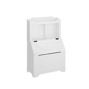 Wooden Kids Bookshelf, Toy Storage with Flip Lid and Cubbies, Toy Organizer for Playroom