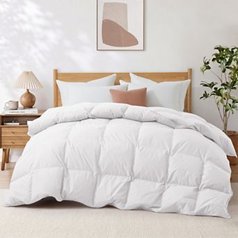 Peace Nest Premium 300TC 100% Cotton All Season White Goose Feather Down Comforter