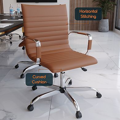 Leisuremod Harris Modern Adjustable Office Executive Swivel Chair Task Office Chair