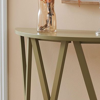 Kings Brand Furniture Vienna Console Table - Semicircular Side Coffee Table for Living Room, Bedroom