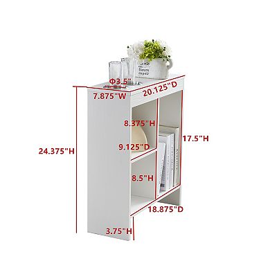 Kings Brand Furniture Side End Table with Drink Holders, Storage Shelves, Magazine Holder