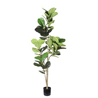 6ft Artificial Violin Leaf Fig Tree, Office Corner Decorative Potted Plant Maintenance Free