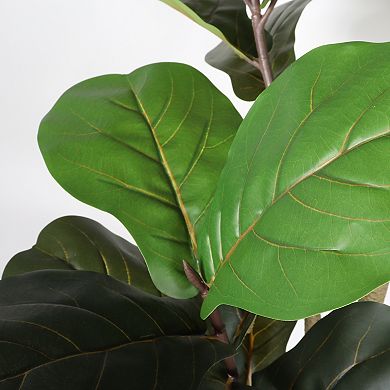 6ft Artificial Violin Leaf Fig Tree, Office Corner Decorative Potted Plant Maintenance Free