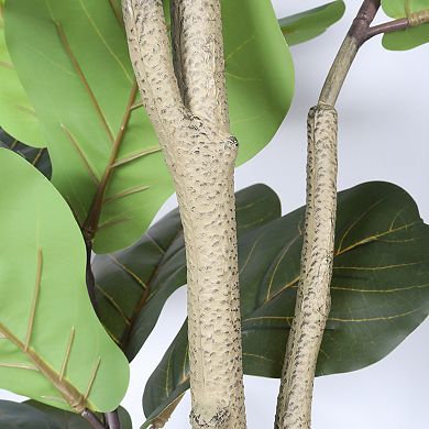 6ft Artificial Violin Leaf Fig Tree, Office Corner Decorative Potted Plant Maintenance Free