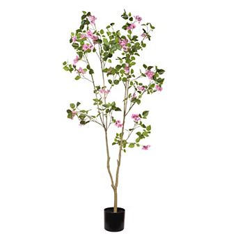 6ft Artificial Bougainvillea Tree in Pot,Flower Potted Plant,No Maintenance Required