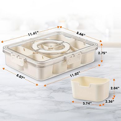 Cheer Collection Airtight Food Storage Container with 8 Removable Baskets and Secure Locking Lid