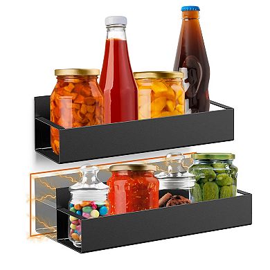Cheer Collection Set of 2 Magnetic Spice Racks for Strong Storage on Refrigerators and Ovens