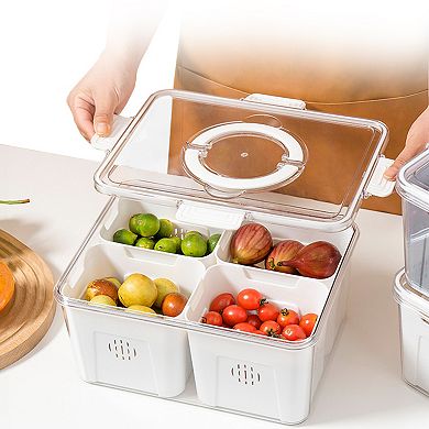 Cheer Collection Airtight Food Storage Container with Removable Baskets for Fresh Produce Storage
