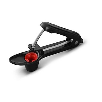 Cheer Collection One Hand Cherry and Olive Pitter with Silicone Holder for Fast Mess Free Prep