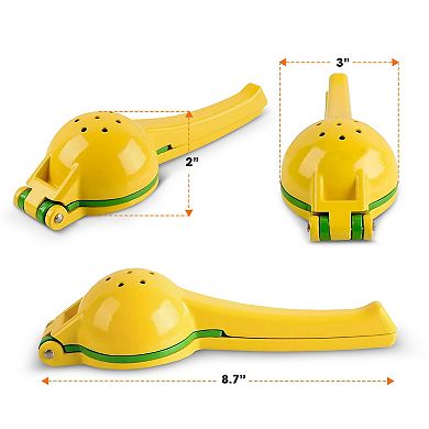 Cheer Collection Heavy Duty Lemon Lime Squeezer with Dual Strainers for Quick Seed Free Juicing