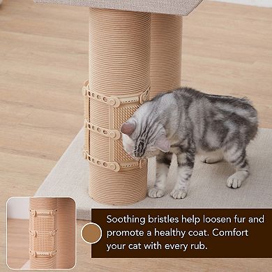 PetPals® Anywhere Massager with Adjustable Bands, Soft Silicone Bristles, Fits Cat Trees, Furniture