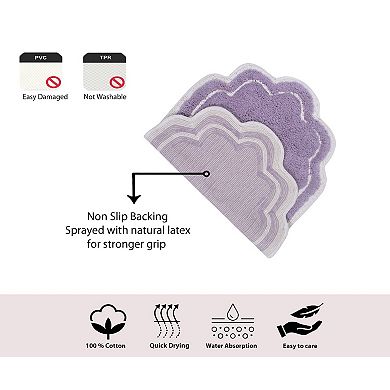 Allure Collection Cotton Round Bath Rug 30", Soft & Absorbent Bathroom Mat, Non-Slip, Machine Wash