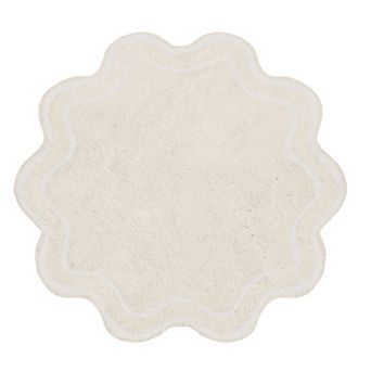 Allure Collection Cotton Round Bath Rug 30", Soft & Absorbent Bathroom Mat, Non-Slip, Machine Wash