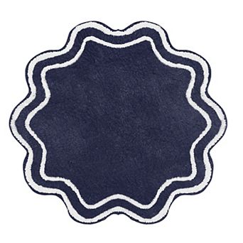 Allure Collection Cotton Round Bath Rug 30", Soft & Absorbent Bathroom Mat, Non-Slip, Machine Wash