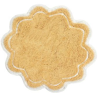 Allure Collection Cotton Round Bath Rug 30", Soft & Absorbent Bathroom Mat, Non-Slip, Machine Wash