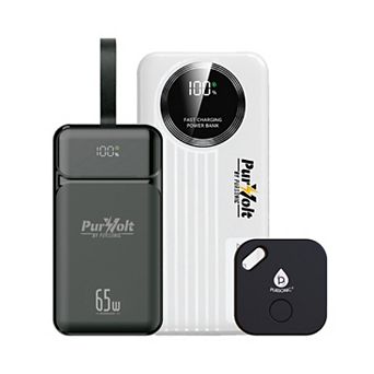 Power & Protection Bundle: 40,000mAh Power Bank, LED Fast Charger & Smart Tracker