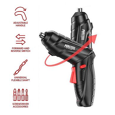 Power & Repair Kit: Rechargeable Electric Screwdriver & 9-Piece Handy Tool Set
