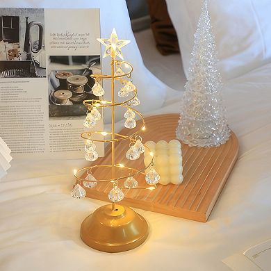 12.6-Inch Tabletop Spiral Wire Christmas Tree Lamp with LED light