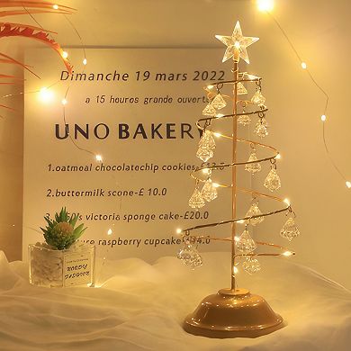 12.6-Inch Tabletop Spiral Wire Christmas Tree Lamp with LED light