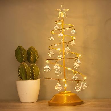 12.6-Inch Tabletop Spiral Wire Christmas Tree Lamp with LED light