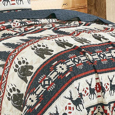 ESCA Animal Print Navy Quilt Set