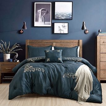 ESCA Navy Velvet Comforter Set