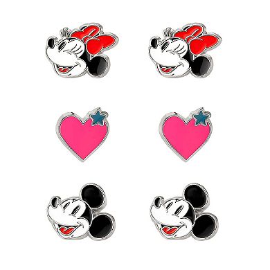 Disney Mickey & Minnie Clip-On Earrings 3-Pack, Officially Licensed