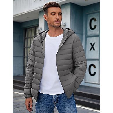 Men’s Hooded Packable Down Jacket for Winter