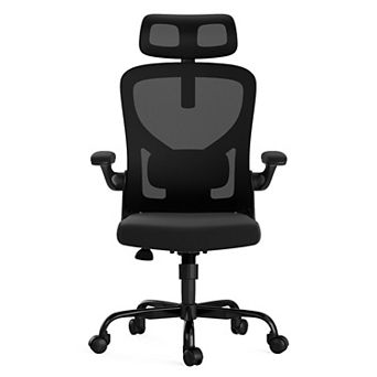 High Back Office Chair with Headrest, Armrests and Adjustable Lumbar Support