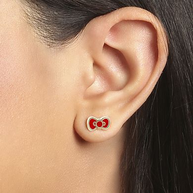 Hello Kitty Snowman Necklace & Bow Earrings Set Officially Licensed 16" + 3"