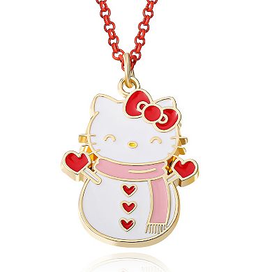 Hello Kitty Snowman Necklace & Bow Earrings Set Officially Licensed 16" + 3"
