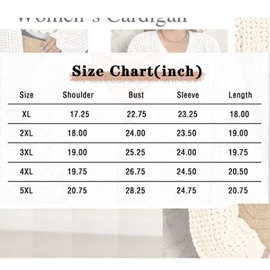 Womens Plus Size Lightweight Cardigan Sweater Open Front Long Sleeve Knitted Cropped Shrug