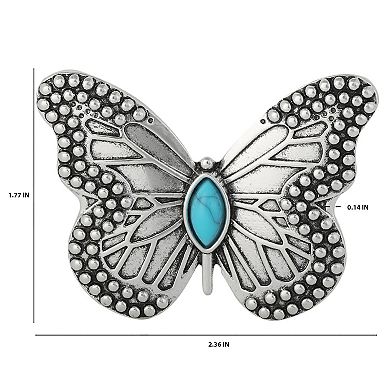 Jessica Simpson 20th Anniversary Silver Butterfly Pin with Turquoise Accent